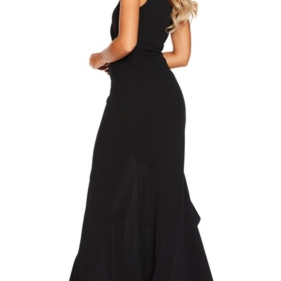 Quiz size 6 black one shoulder ruffle dress - Picture 2 of 6